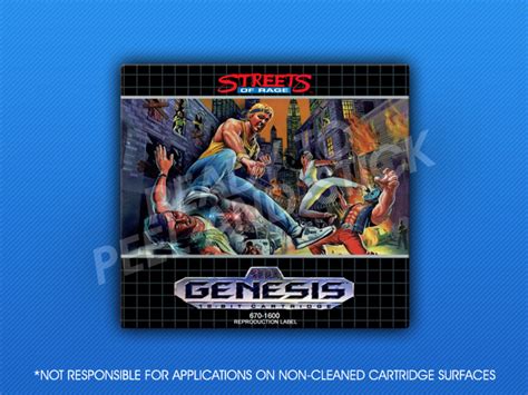 Sega Genesis - Streets of Rage Label - Retro Game Cases