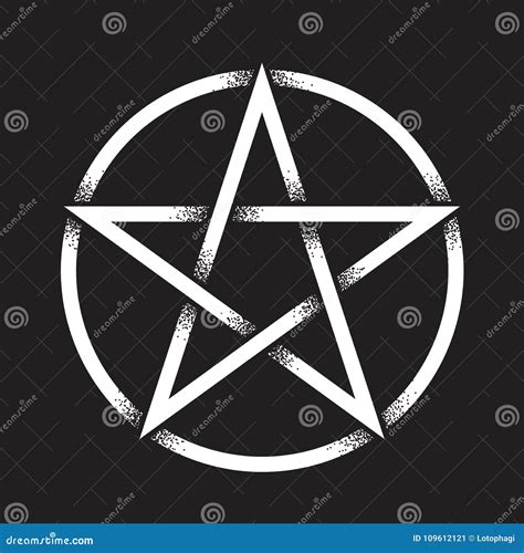 Pentagram or Pentalpha or Pentangle. Hand Drawn Dot Work Ancient Pagan ...