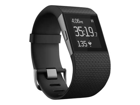 Fitbit Surge - Large - smart watch - monochrome - Bluetooth - black ...