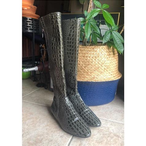 BCBG MaxAzria alligator knee boots. Early 00s Made... - Depop