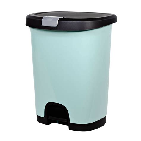 Blue Bathroom Trash Can With Lid