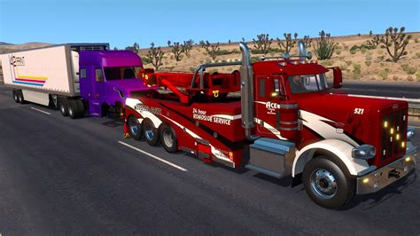 Peterbilt Heavy Duty Wrecker Towing A Volvo Semi & Loaded Trailer - American Truck Simulator ...