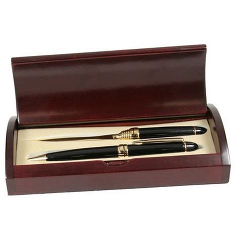 Personalized Black and Gold Pen and Letter Opener Set