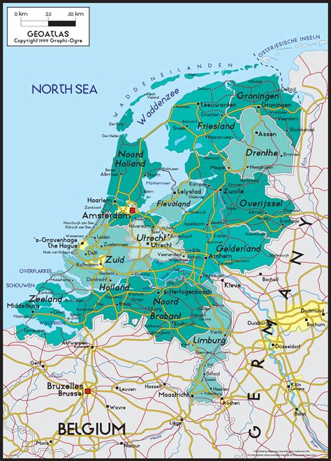 Netherlands Political Wall Map | Maps.com.com