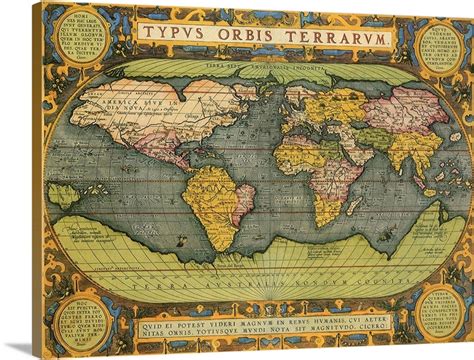 Oval World Map 1598 | Great Big Canvas