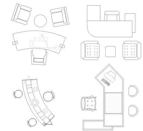 Office tables and chairs dispositions DWG CAD Block Download