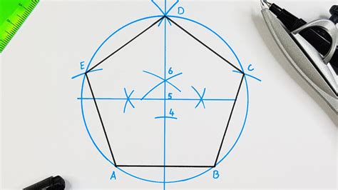 How to draw a pentagon - Method 3 - YouTube