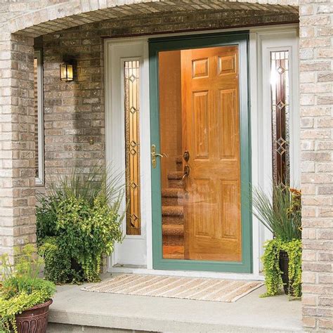 Pella Select Low-E 36-in x 81-in Brown Full-View Aluminum Storm Door in ...