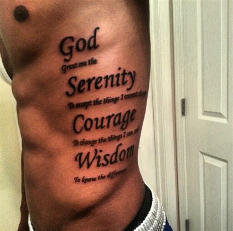 Side Tattoo #Tattoo #SerenityPrayer | Mens side tattoos, Side tattoos ...