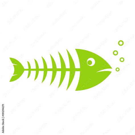 Fish skeleton vector icon Stock Vector | Adobe Stock