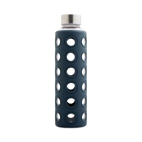 Glass Bottle with Grey Silicone Sleeve 20 oz | Thrive Market