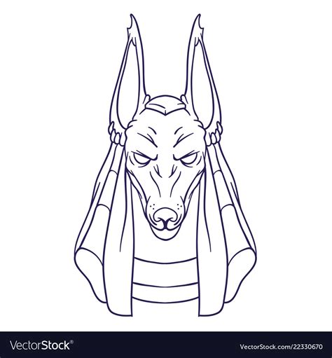 Silhouette of anubis the god of death Royalty Free Vector