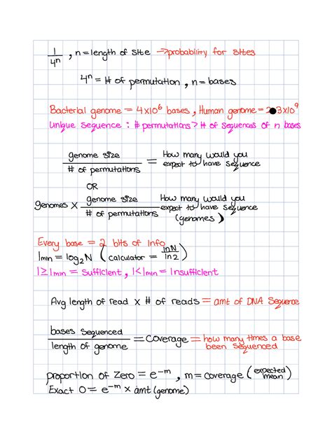 Formulas to Know and Key concepts 3 - Biology 2581B - Studocu