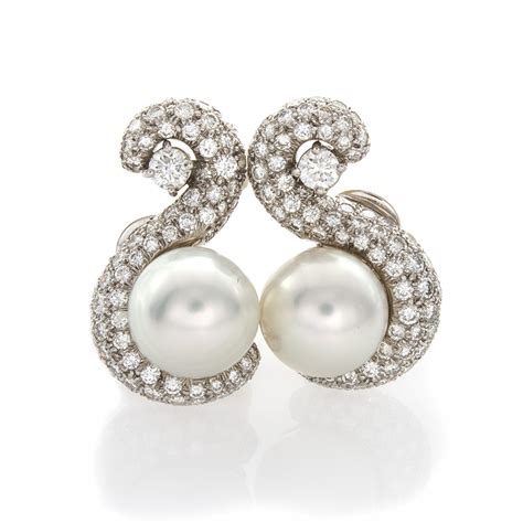 PEARL AND DIAMOND EARRINGS