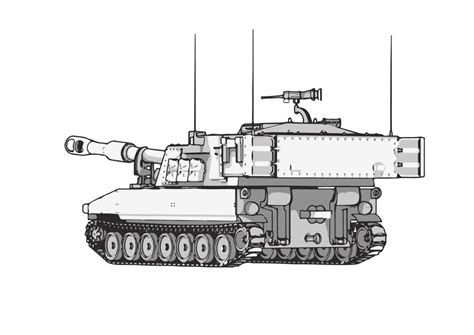 Premium Vector | Military tank sketch white background vector