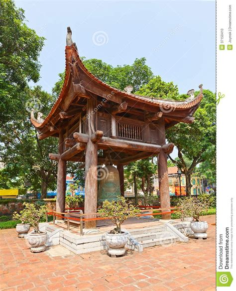 Bell Tower in Temple of Literature (circa 1070). Hanoi, Vietnam Stock Photo - Image of building ...