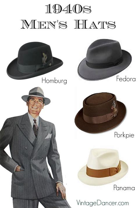 1940s Men's Hats: Vintage Styles, History, Buying Guide | Mens hats ...