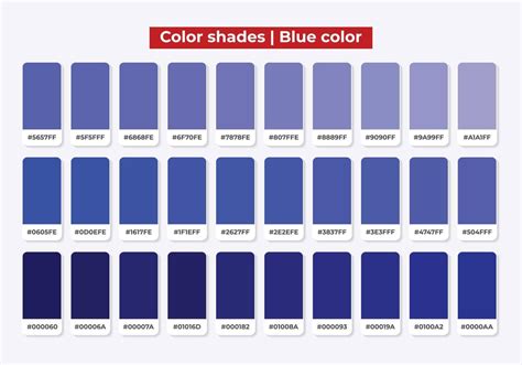Blue color shades with RGB HEX for textile, fashion design, paint 15806655 Vector Art at Vecteezy