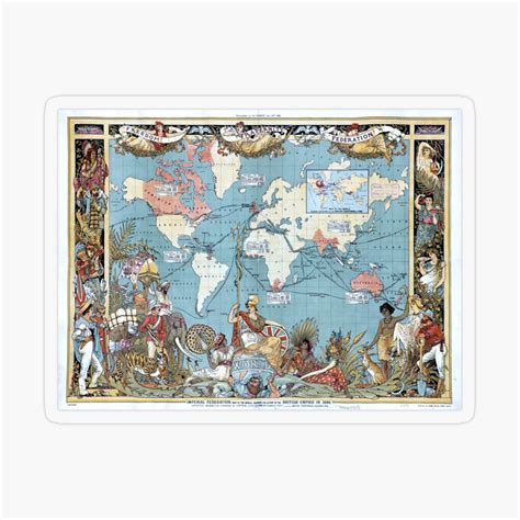 Imperial Federation, Map Print of the World Showing the Extent of the ...