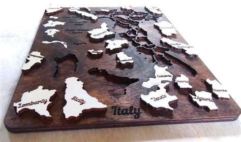 Italy Map I Italy Wooden Puzzle I Wooden Toy Puzzle Map I Laser Cut Puzzle - Etsy