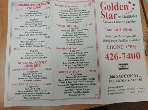 Menu at Golden Star Restaurant, Beaverton