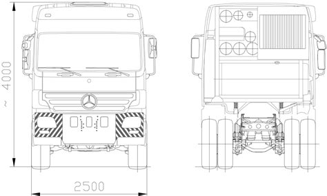 Mercedes-Benz Actros 4160 Blueprint - Download free blueprint for 3D modeling