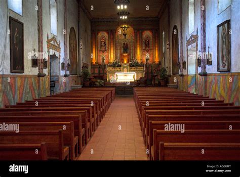 Interior of the Chapel at Old Mission Santa Barbara Stock Photo - Alamy