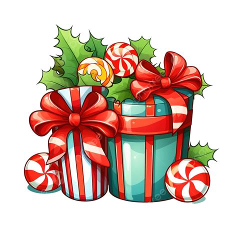 Christmas Cartoons Clip Art, Christmas Candy Clipart Illustration ...