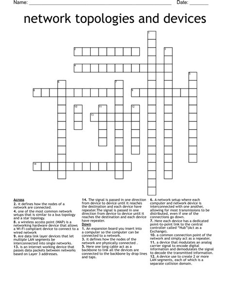 LAN Crossword - WordMint