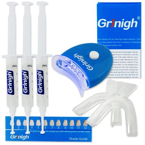 Grinigh 3x10ml 6% Hydrogen Peroxide Professional Teeth Whitening Kit with led light ...