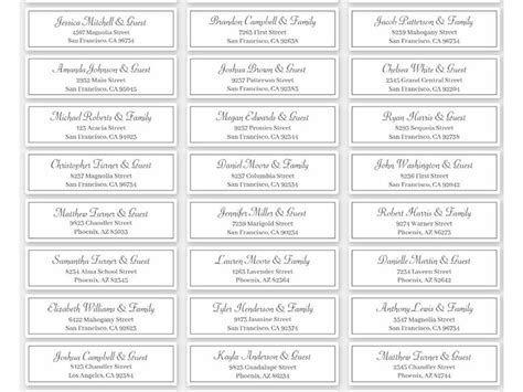 Printable Wedding Address Labels to Make Your Life Easier