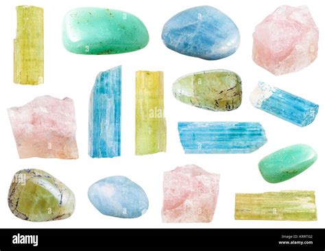 various beryl mineral crystals and gemstones Stock Photo - Alamy