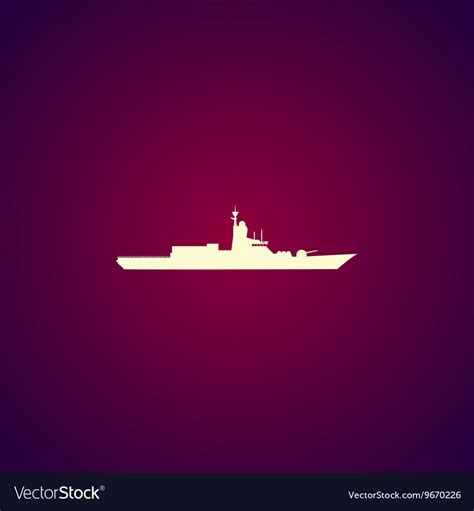 Silhouette of a large warship concept Royalty Free Vector