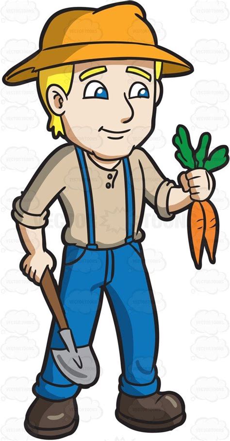 A Farmer Harvesting Carrots | Old man cartoon, Cartoon man, Mickey drawing