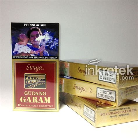 Gudang Garam Surya 12s Kretek | Rokok, Produk