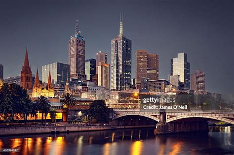 Melbourne City At Night High-Res Stock Photo - Getty Images