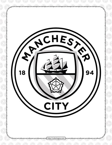 Manchester City Football Team Logo Coloring Page