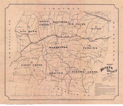 Warren County North Carolina 1874 - Old Map Reprint - OLD MAPS