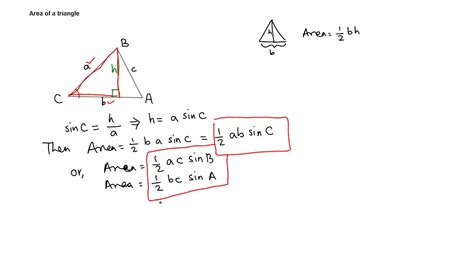 Trigonometry: Area of a triangle - YouTube