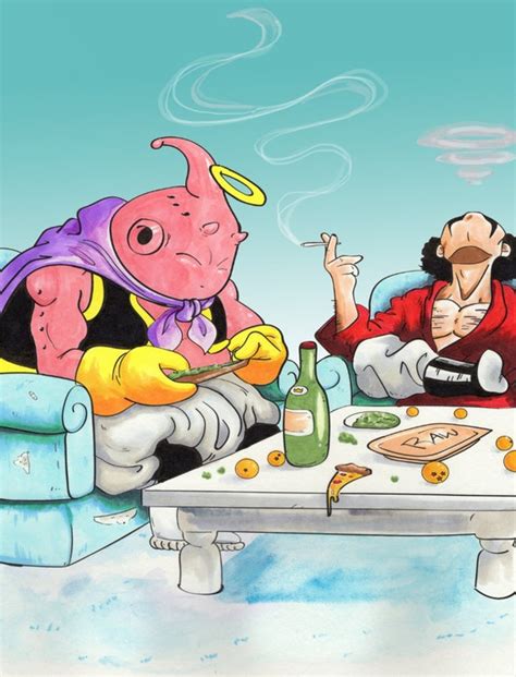 Majin Buu x Mr. Satan: Smoke Session by ArtLawd on Etsy