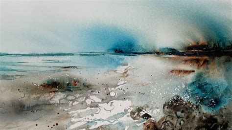 Atmospheric Abstract Watercolour Seascape Tutorial - YouTube