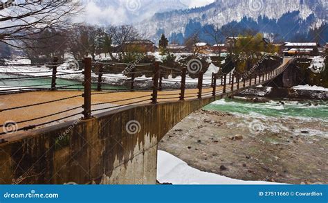 Bridge to Ogimachi Village stock photo. Image of heritage - 27511660