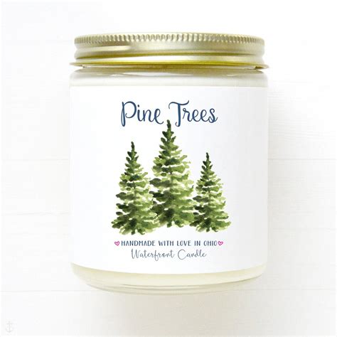 Pine Scented Candle Pine Trees Scented Candle, Winter Home Decor, Soy ...