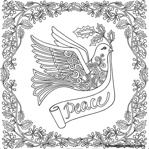 Dove Peace Coloring Page - Free Printable Coloring Pages