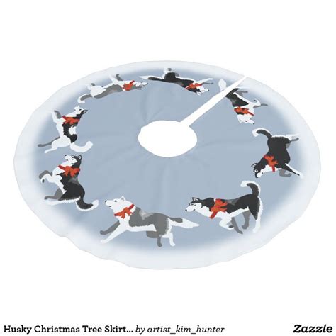 Husky Christmas Tree Skirt Sled Dog Tree Skirts | Zazzle