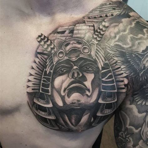 awesome Aztec tattoo on shoulder and chest #Aztec #tattoo #design # ...