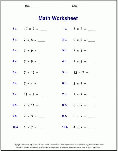 5Th Grade Math Review Worksheet Printable | Elementary Math | Printable ...