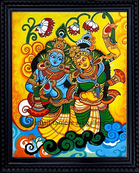 Buy Radha Krishna Kerala Mural Painting Online Kerala Mural Art For ...