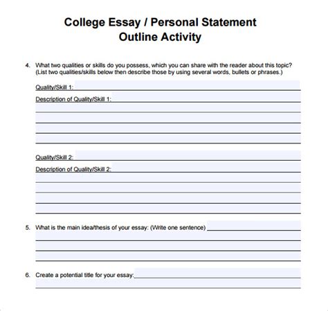 Personal Statement Essay Format