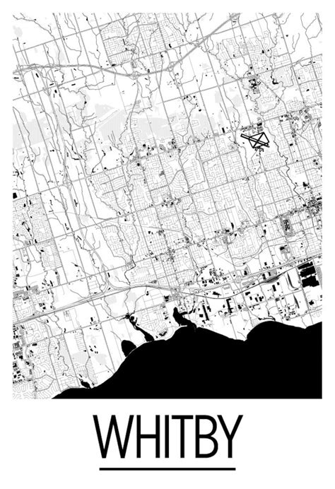 Whitby Ontario Map Poster Ontario Map Print Art Deco - Etsy